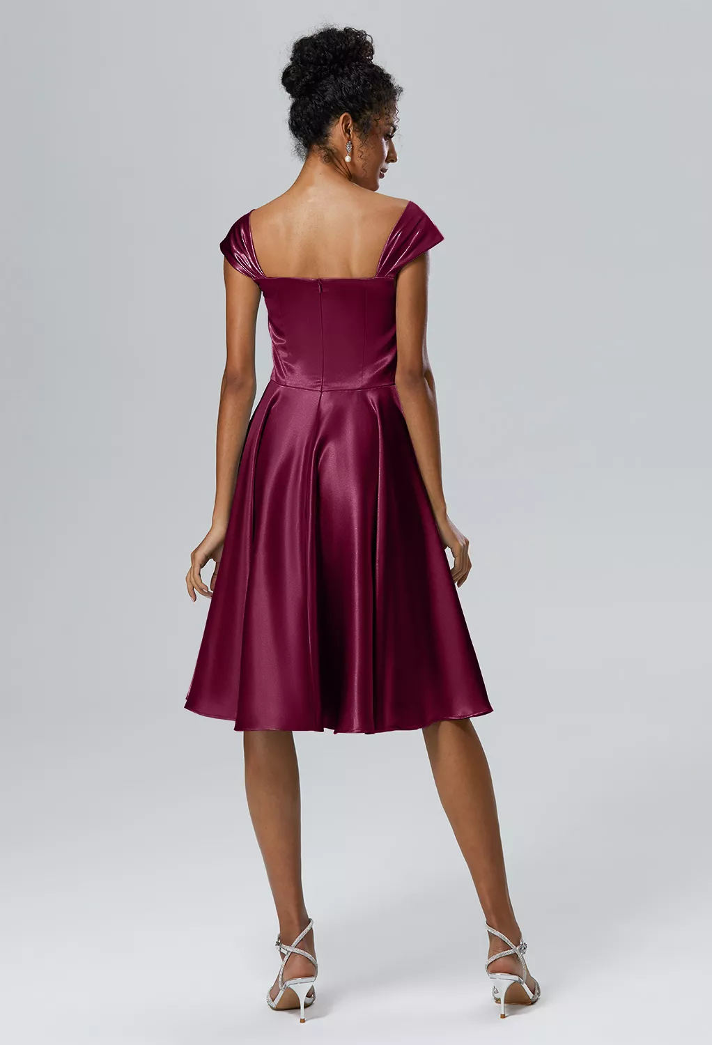 AW Yasmin Burgundy  Cocktail Wedding Guest Dresses